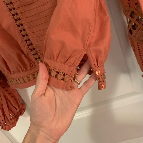 Coral Topshop blouse - like new! Lovely button details and sleeves. - Picture 4 of 6